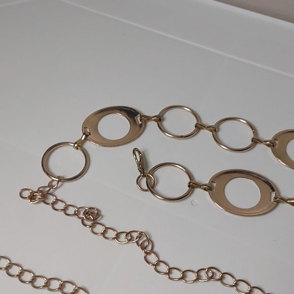 Gold Tone Round Link Metal Belt 43 Inches Long - Picture 13 of 14